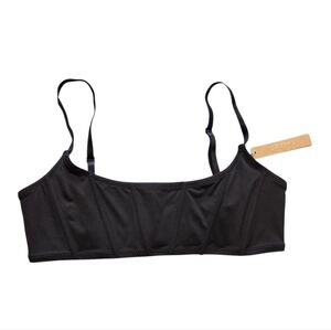 SKIMS Onyx Recycled Corset Bikini Bra Top Swimwear Onyx Black Large NWT